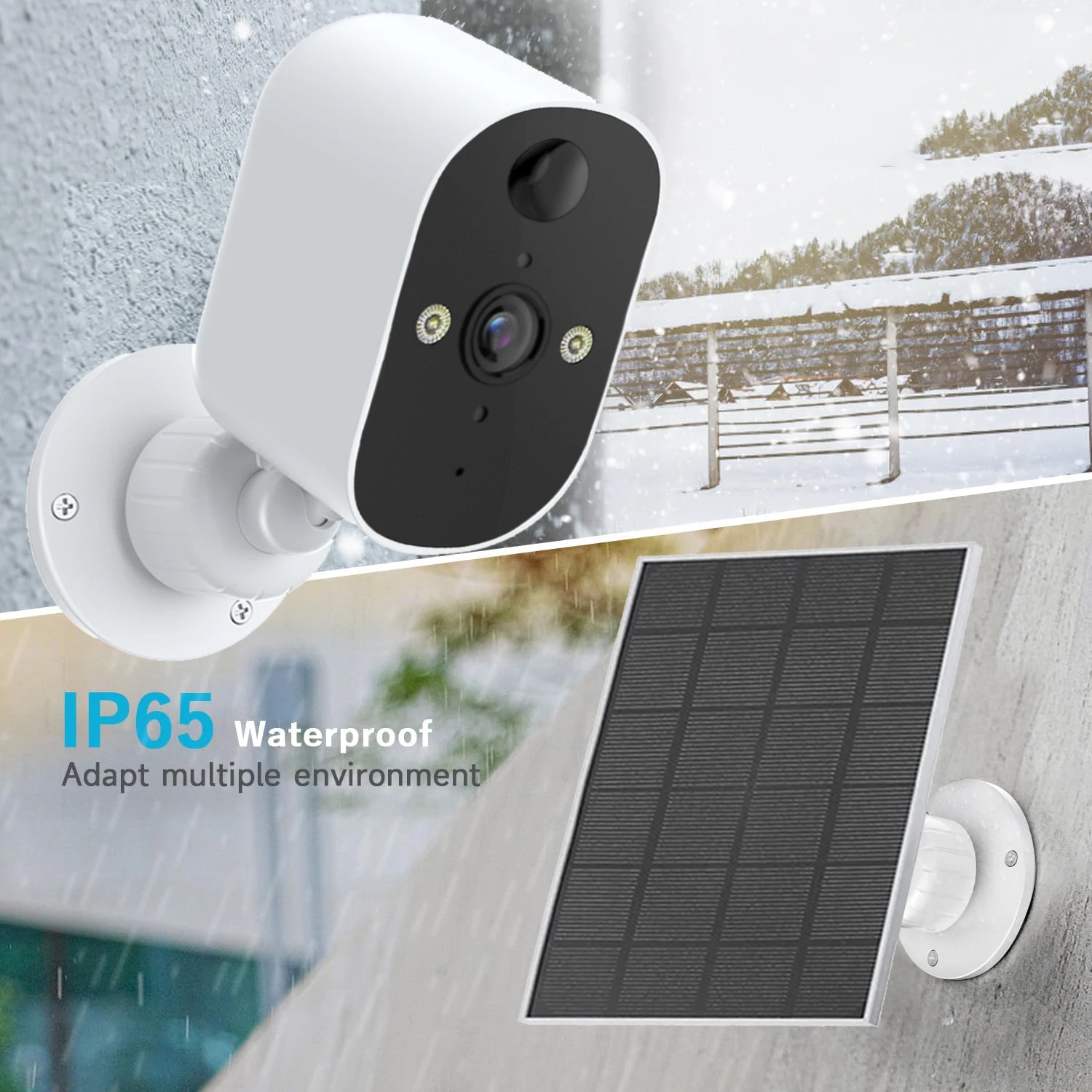 1080P WiFi Camera Solar Battery Outdoor Wireless Solar Powered Security Camera AI Motion Detection Two Way Audio Night Vision 2