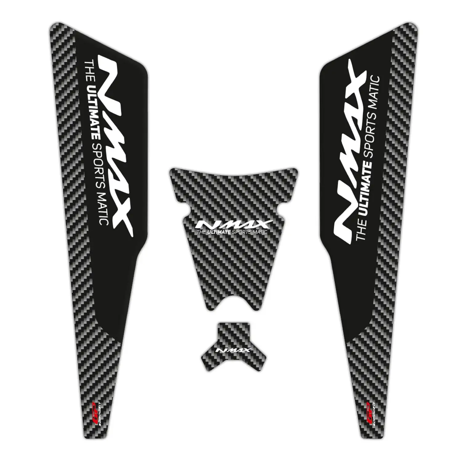 

GP Composite For NMAX 125-155 2015-2020 Compatible Tank Pad Set Black-Carbon