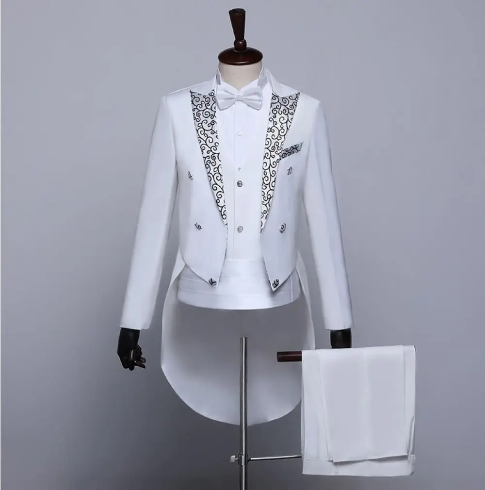 Personality Neckline Jacquard Slim Double Breasted Groom Tuxedos/Groom Costume/Groomsman Tuxedos 231A