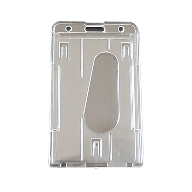Double Card Acrylic Plastic ID Badge Card Holder for Bank Credit Cards Protector Cardholder ID Cover Case 1PC