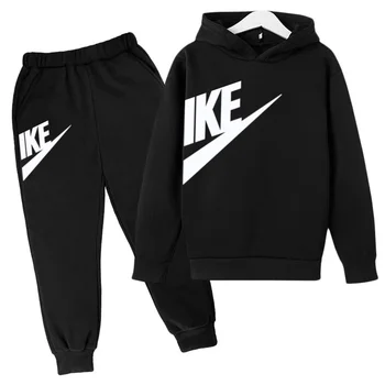 Children 3-12 Years Old Autumn Winter Hoodie Long-sleeved Boys Sweatshirt Girls Toddler Sports Coat Top+Pants Stylish Casual Set