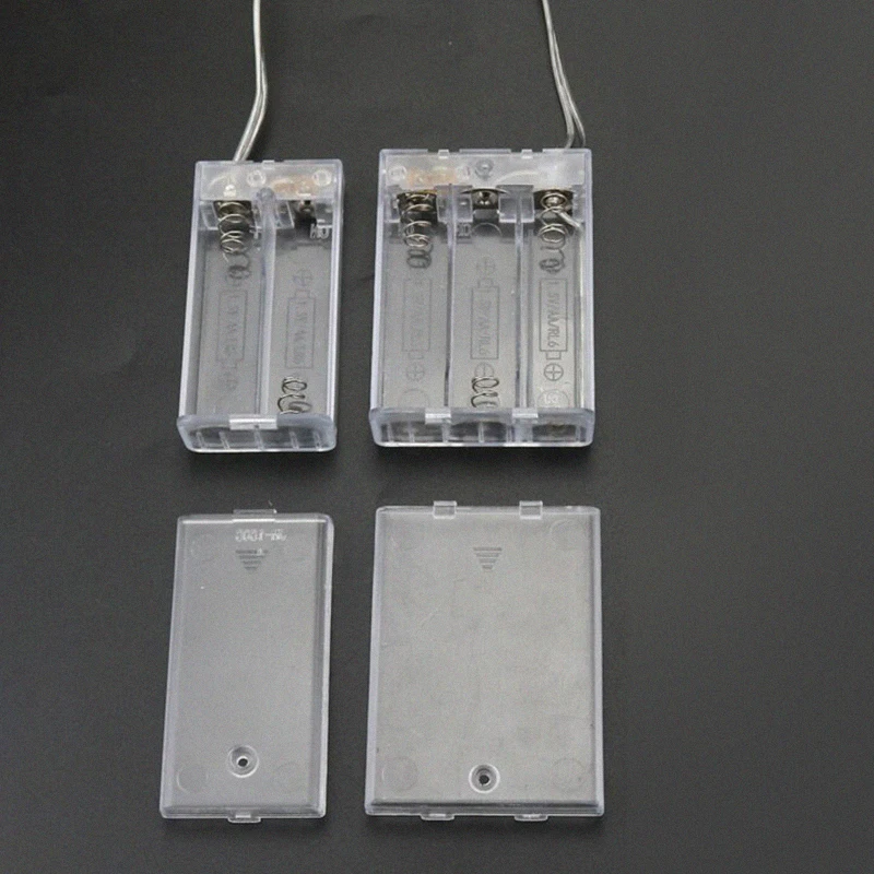 AA Power Battery Storage Case Box Holder 2 3 Slots AA Battery Holder Box Case Battery Socket With Wire Leads ON/OFF Switch