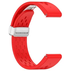 Versatile Silicone Magnetic Watch Strap - Available in 20mm, 22mm, 26mm Sizes - 20mm (Red - S)