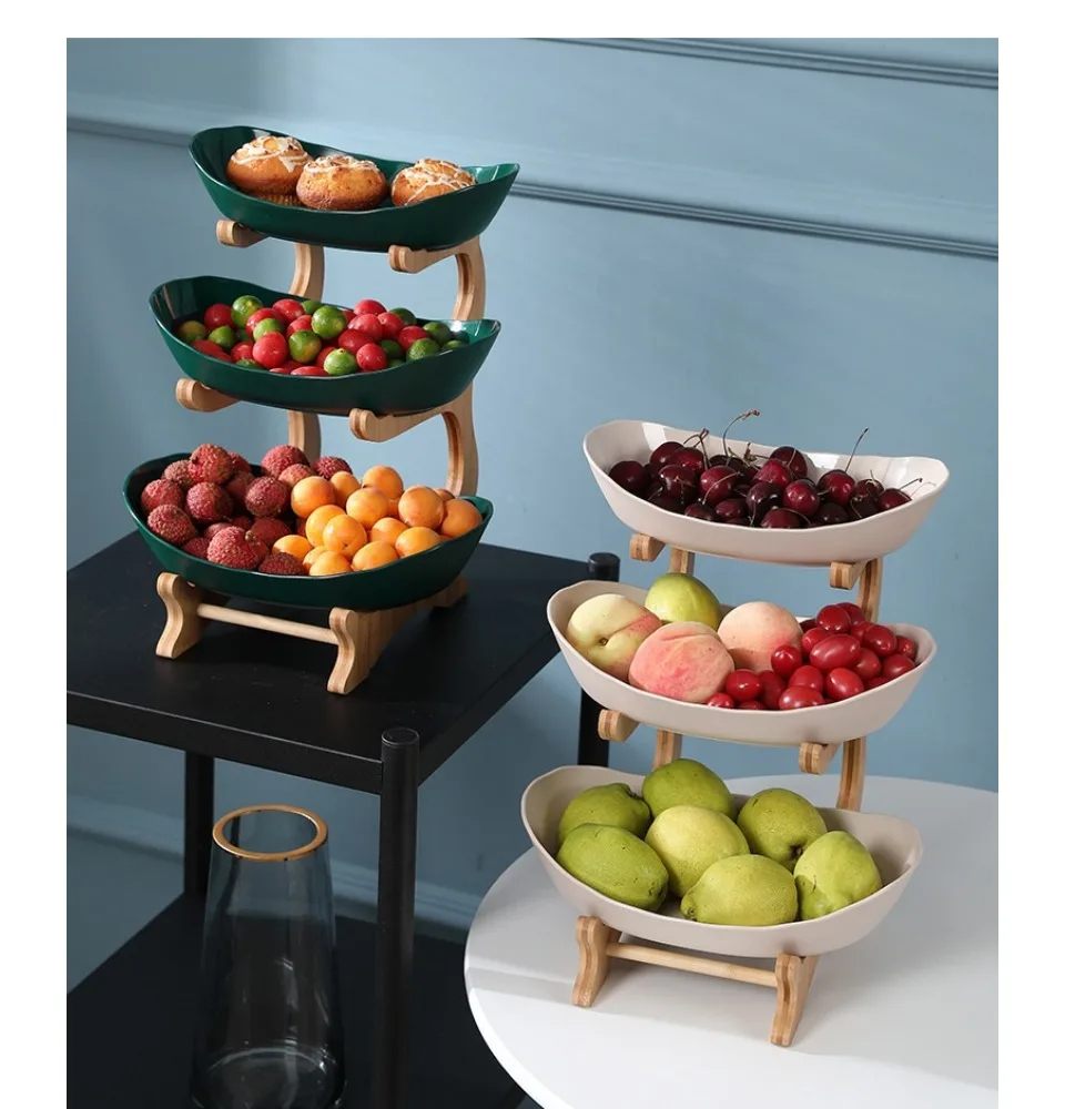 Three Layer Table Plates Dinnerware Snack Candy Cake Stand Salad Bowl