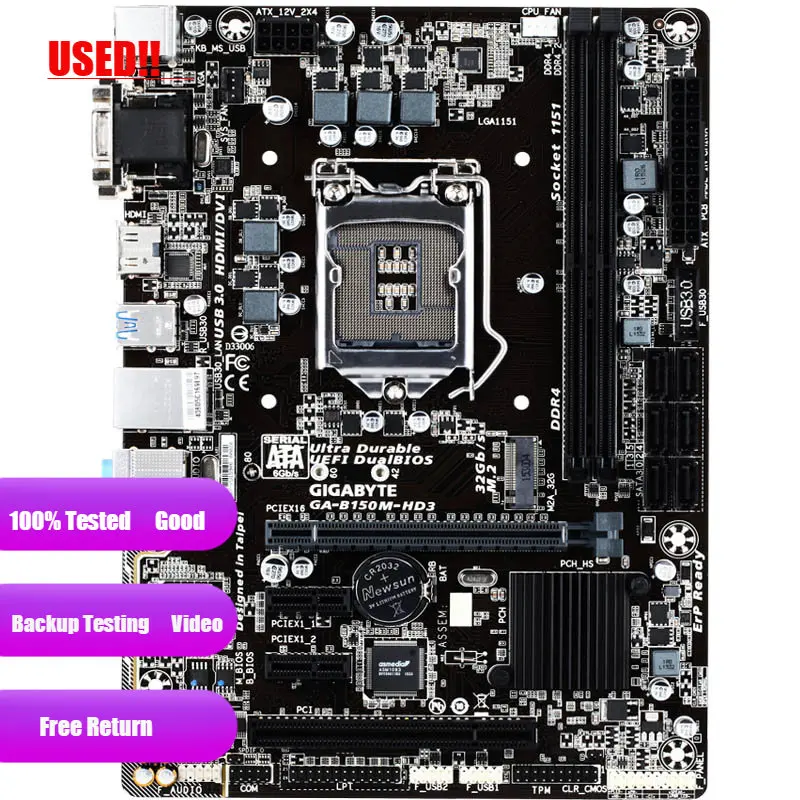 Scheda Madre Gigabyte B150M-Hd3 Desktop Ga-B150M-Hd3 Ddr4 B150M B150 Socket Lga 1151 Scheda Madre Usb3.0
