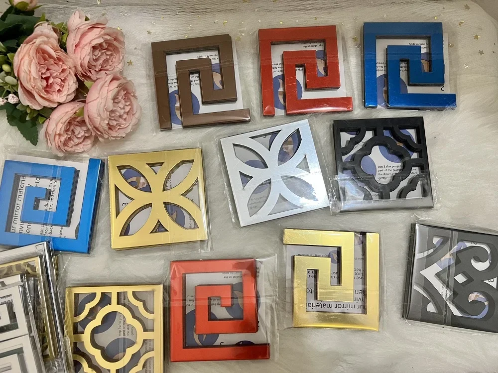 10Pc Furniture Decoration Acrylic with Adhesive Wall Decor Office Sticker Mirror for Living Room Bedroom Edge Strip Corner Line
