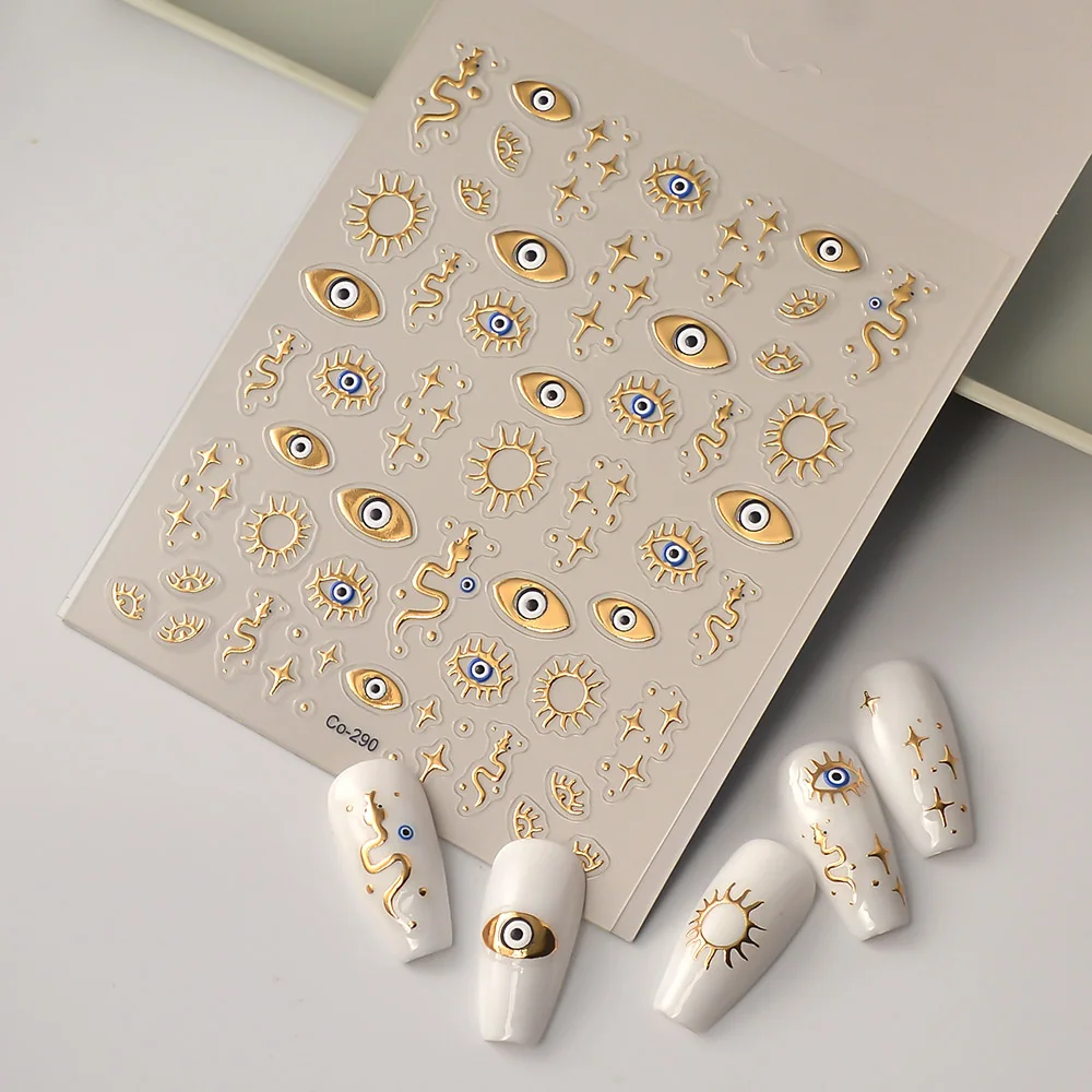 5D Evil Eyes Nail Art Sticker Self Adhesive Manicure Slider DIY Nail Art Decoration 1PC nail stickers nail art decoration nail decals