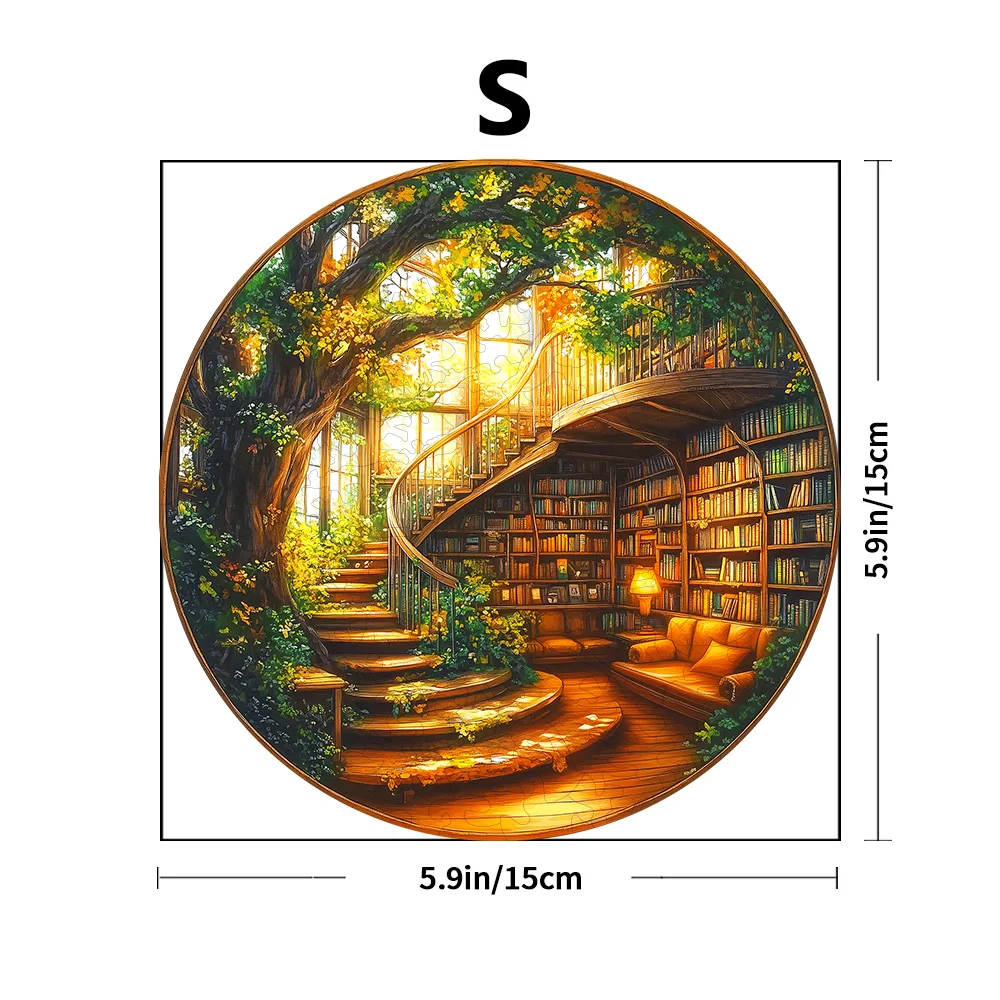 Fantasy Tree Series - Library - Wooden Puzzles Graduation or Birthday Gifts Home Decoration - Adult Puzzles
