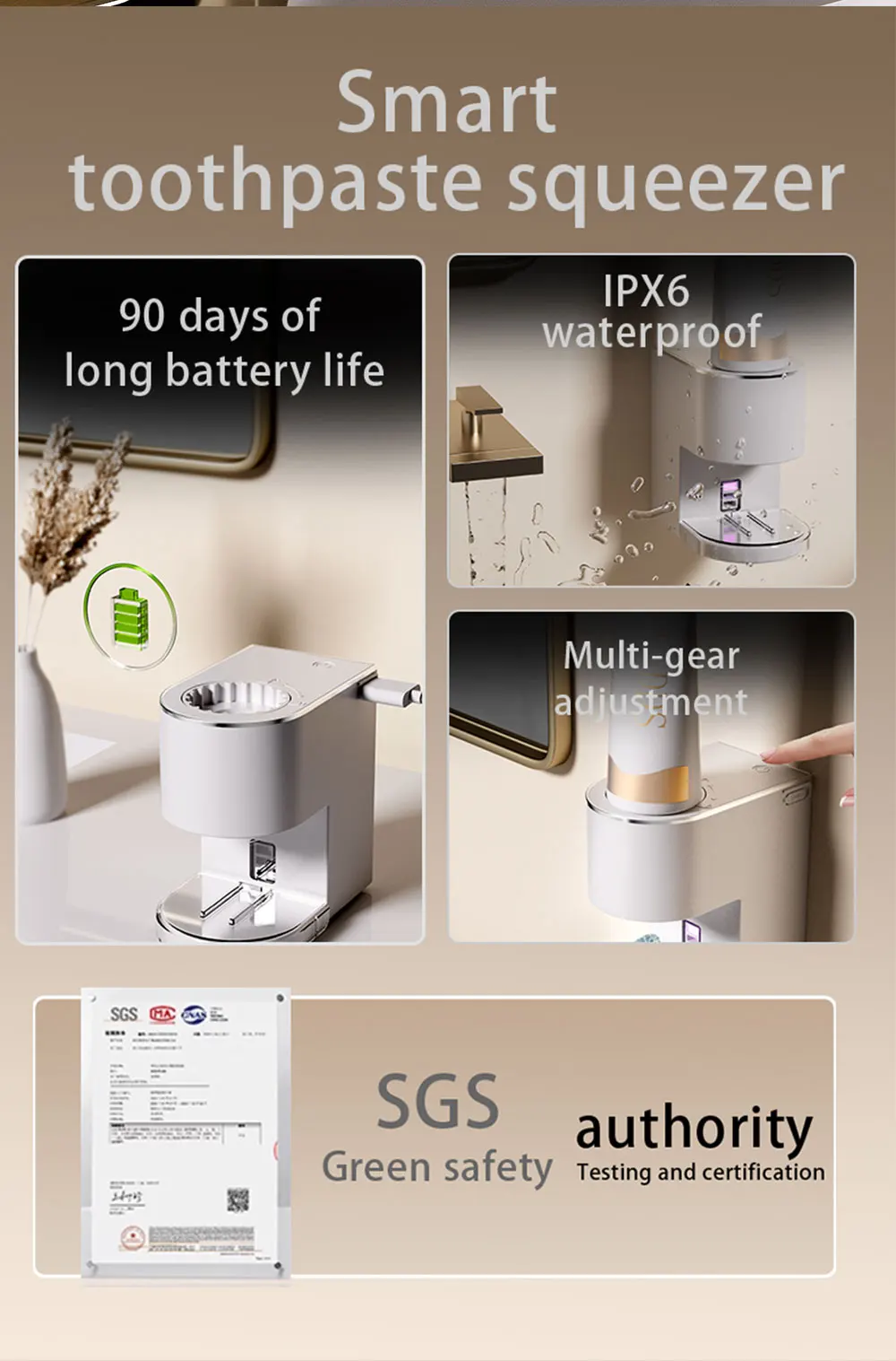 Automatic Wall-Mounted Toothpaste Squeezer - Electric Bathroom Accessory for Kids  Adults