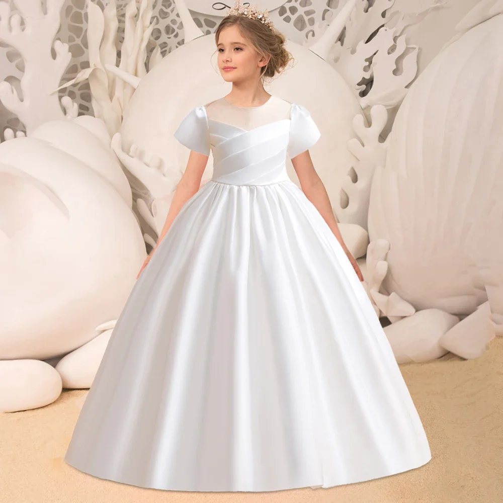 Vestidos Boho Para Damas De Honor Junior Con Falda Cascada Naranja