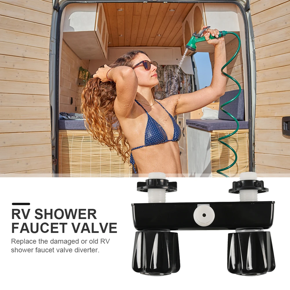 Mixing Valve ABS Plastic Surface Shower Valve for Bathroom Shower (Black)