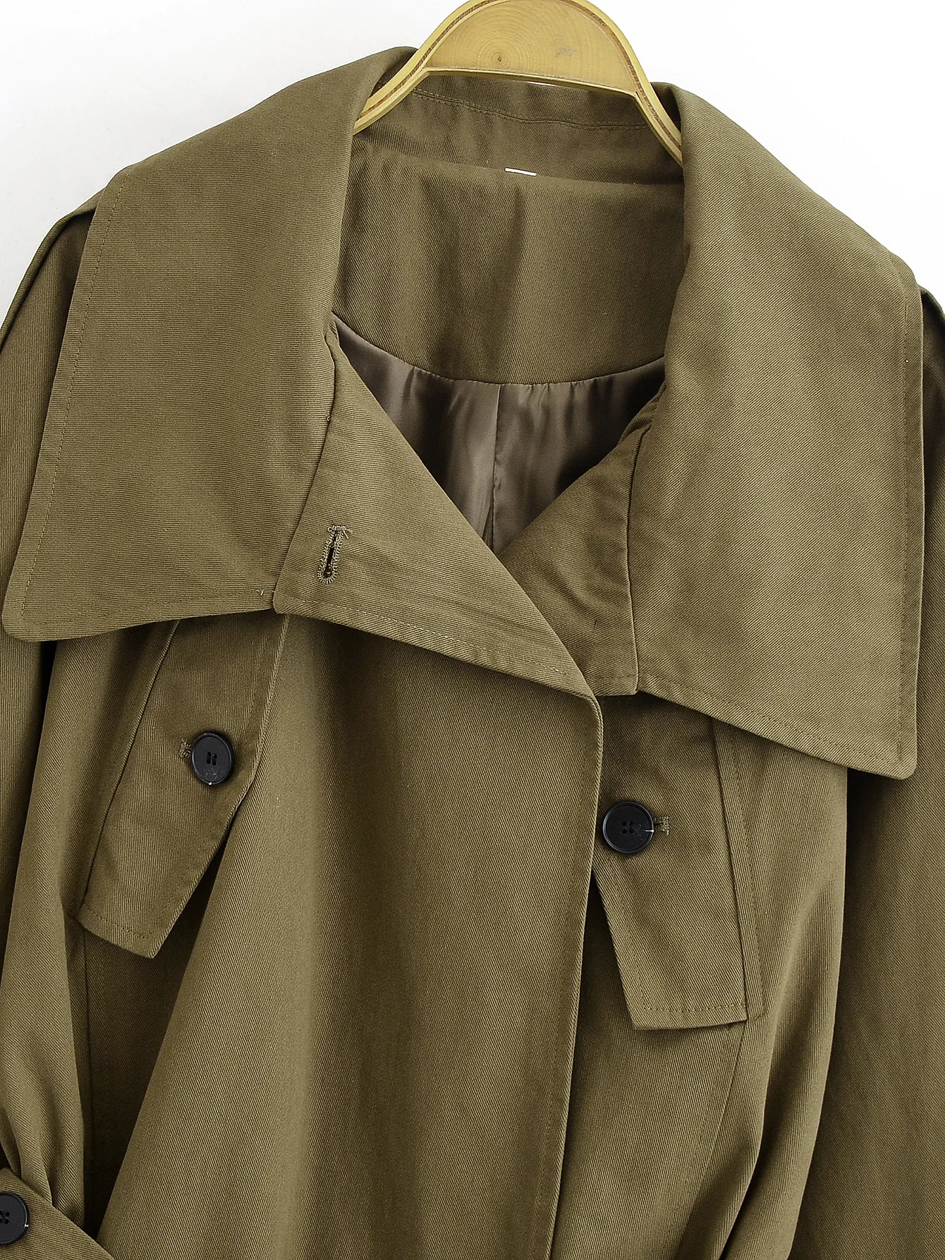 Women's Workwear Style Jacket Coat Long Sleeve Button With Belt Jacket Female Casual Autumn Winter High Street Short Trench Coat