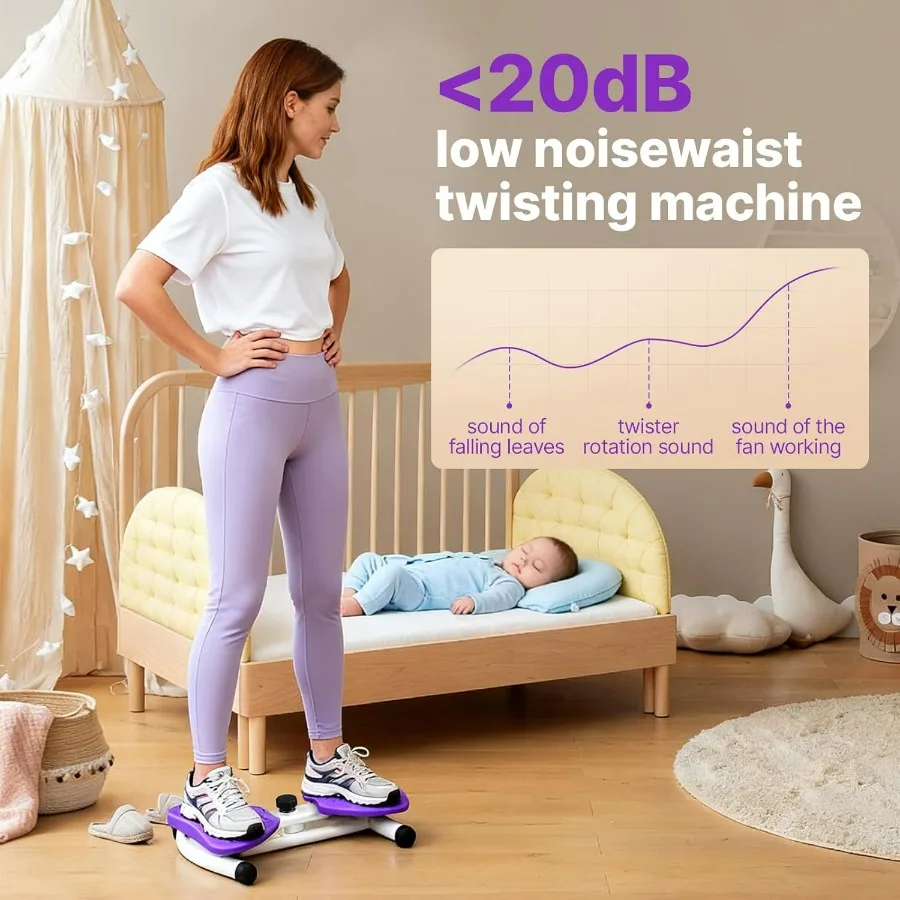 Waist Twister Machine with 300 lbs Weight Capacity, Abs Workout for Slim Waist and Core Ab Exercise, Noiseless Home Gym Exercise