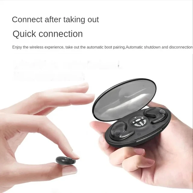 Cuffie stereo invisibili per il sonno IPX5 Auricolari Bluetooth wireless impermeabili con microfono per cuffie Bluetooth 5.3 per telefono 5