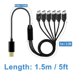 Universal Type C to USB C Multi - Port Splitter Adapter Cord for Charging and Connectivity (1.5M)