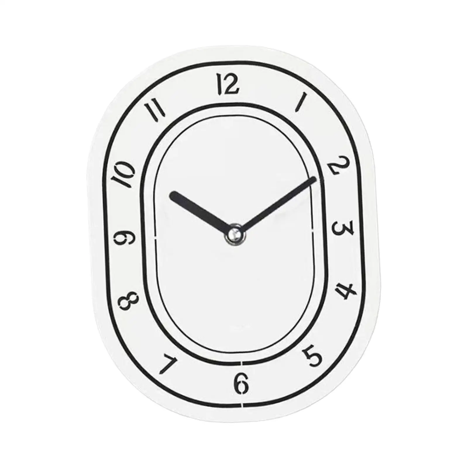 Oval Wall Clock, Wall Hanging Clock Accessories Minimalist Stylish Wall Clock, Decorative Clock for Bedroom, Bathroom Kitchen