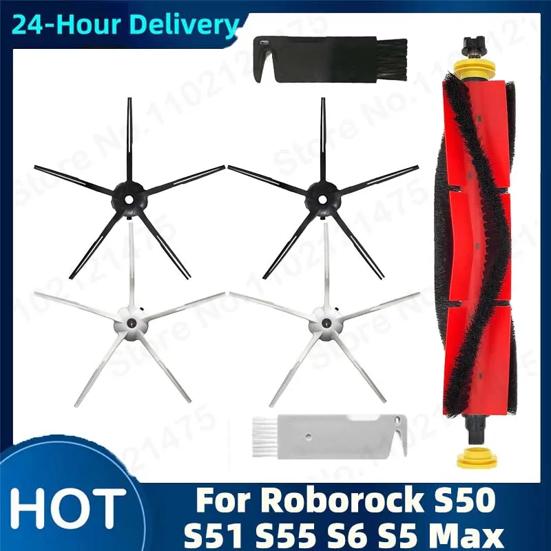 For Roborock S50 S51 S55 S6 S5 Max And XiaoMi 1 Robot Vacuum Cleaner For Home Detachable Main Brush Cleaning Tool Accessories s03 selfie stick tripod with 0 1s snapshot extendable bt selfie stick with detachable wireless remote 245°rotation portable phone tripod home travel gimbal stabilizer for cell phones and cameras