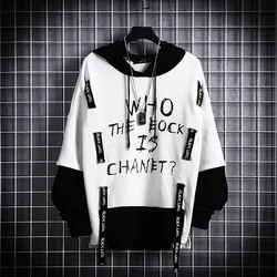 Fashion Men's Hoodie Anime Hip Hop Ribbons Streetwear Techwear Men Women Thin Clothes Letter Printing Design Hoodie Harajuku