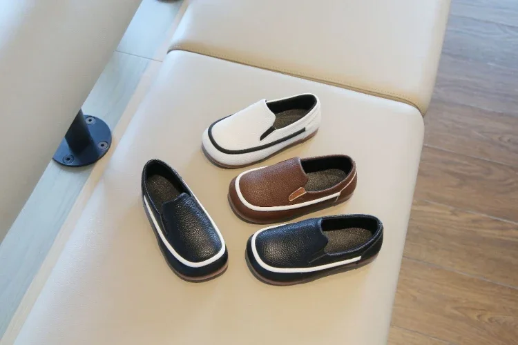 Description Picture 5 of itemBoys Casual Shoes for Toddlers Children Fashion Classic PU Leather Slip-on Kids Flats All-match Loafers British Style Soft Shoes