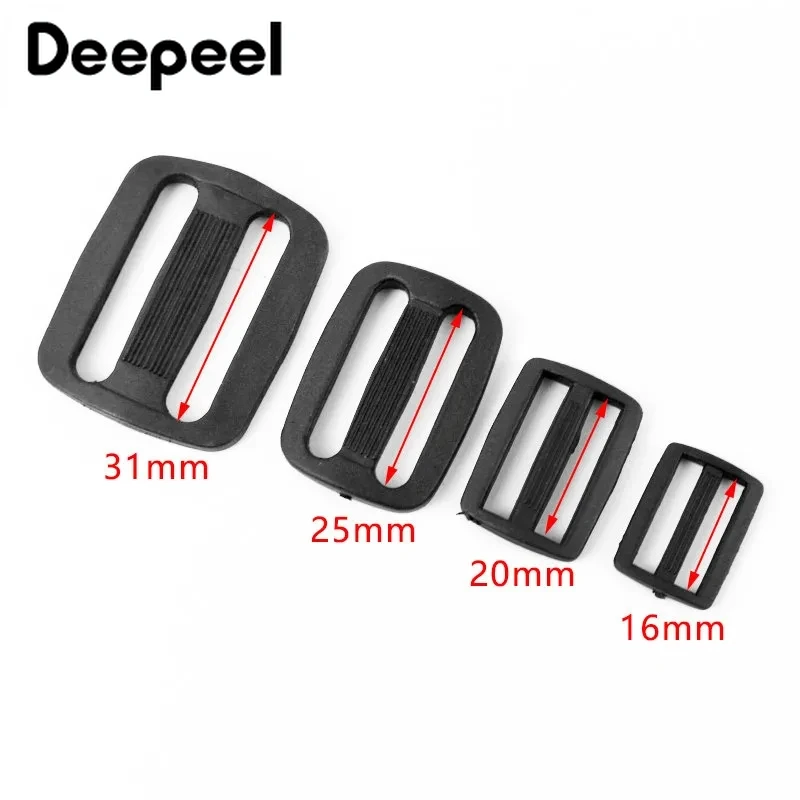 Deepeel 다채로운 플라스틱 트라이 글라이드 슬라이더 버클, 조정 가능한 링 버클, 웨빙 백 스트랩, 바느질 액세서리, 16mm, 20mm, 25mm, 31mm, 50 개
