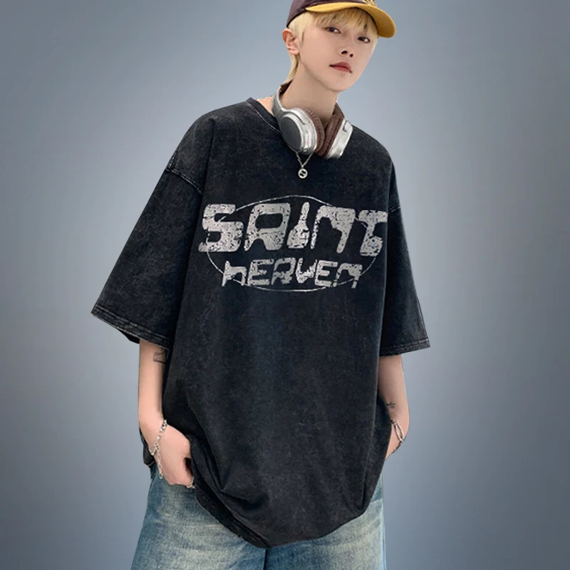 

2024ss SAINT MICHAEL Oversized T Shirt for Women Men Clothing Tee Koszulki Meskie Tops Camisetas Hombre Manga Corta New in Tees