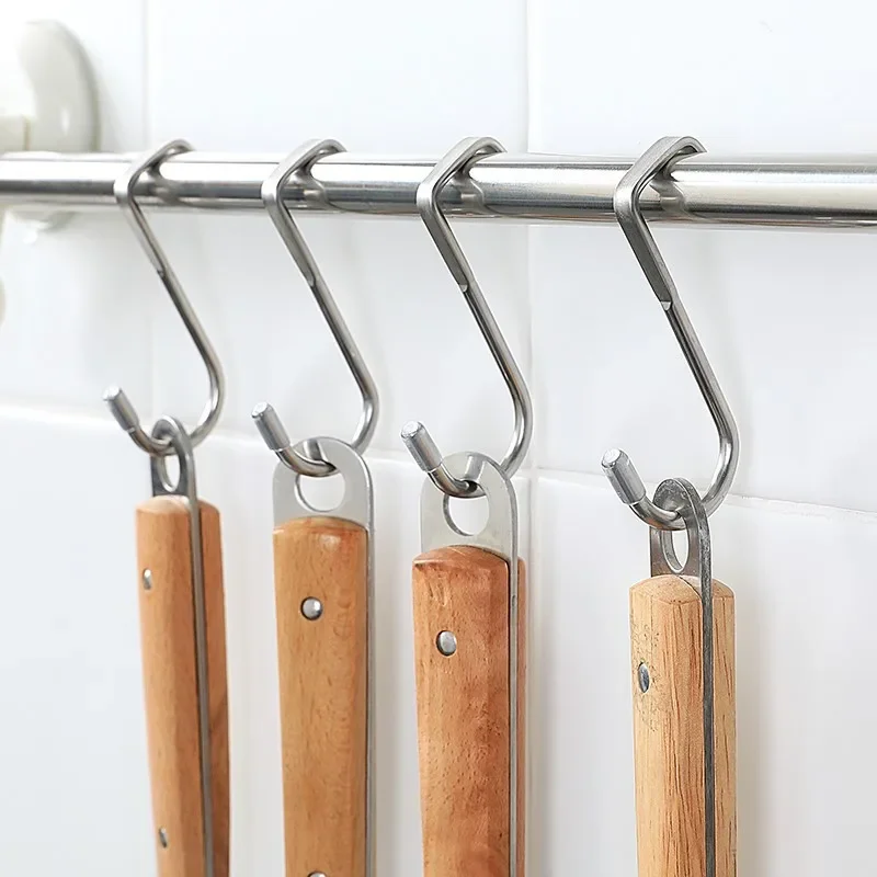Stainless Steel Free Punching Cabinet Door Without Trace Hook S-type Door Hanger Hanger Back Coat Hook Small