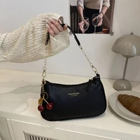 Sac à main de luxe de styliste pour femmes, sac à bandoulière en cuir PU avec pendentif cerise, sac Hobos sous les bras 1