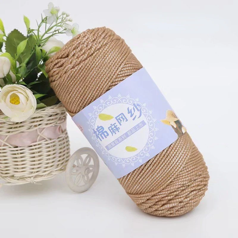 

225g New Cotton Hemp Mesh Yarn Lightweight Ice Hemp Crochet Thread Handmade Hook Sun Hat Summer Sandal Knitted DIY Hook Bag Hat