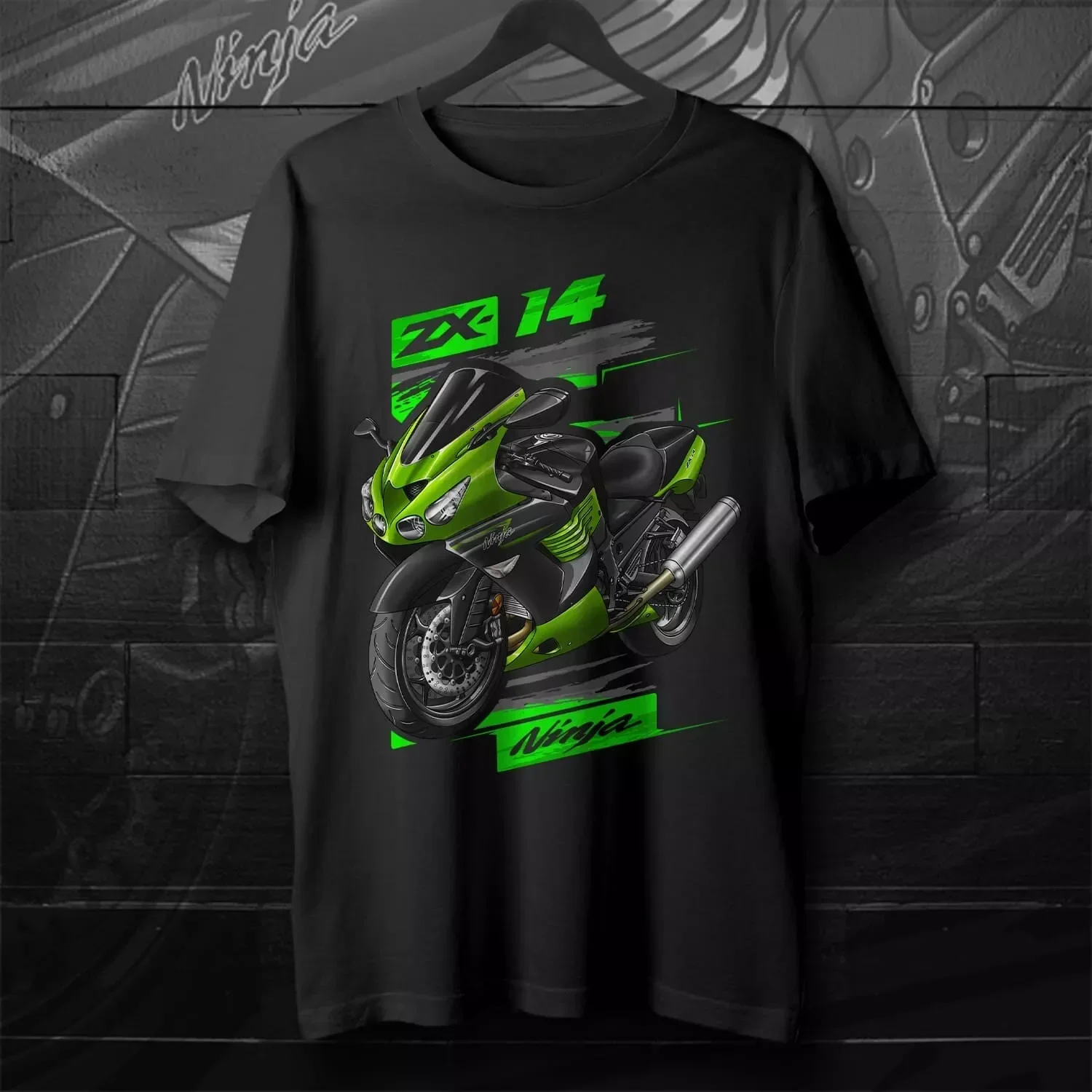 ZX-14 2006-2011 オートバイ Tシャツ綿 100% ストリートウェア S