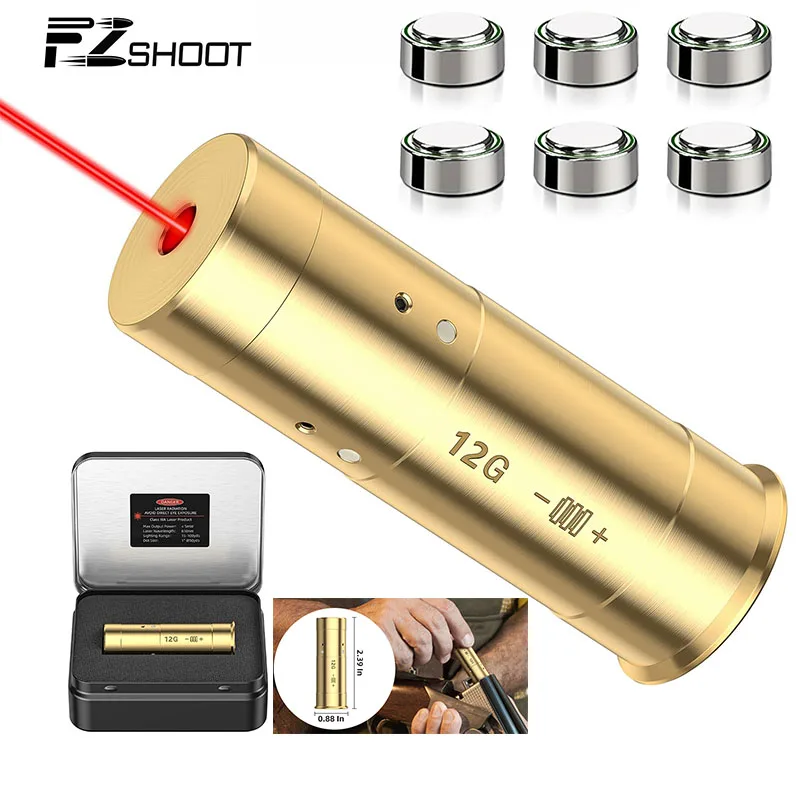 Laser Bore Sight EZshoot 12-Gauge Red Laser Boresighter Compatible with Shotgun with Extra Batteries Hunting High Accuracy