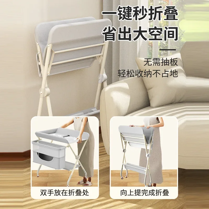 Diaper Table Baby Care Table Baby Changing Diaper Newborn Bathing Massage Touch Foldable and Multifunctional