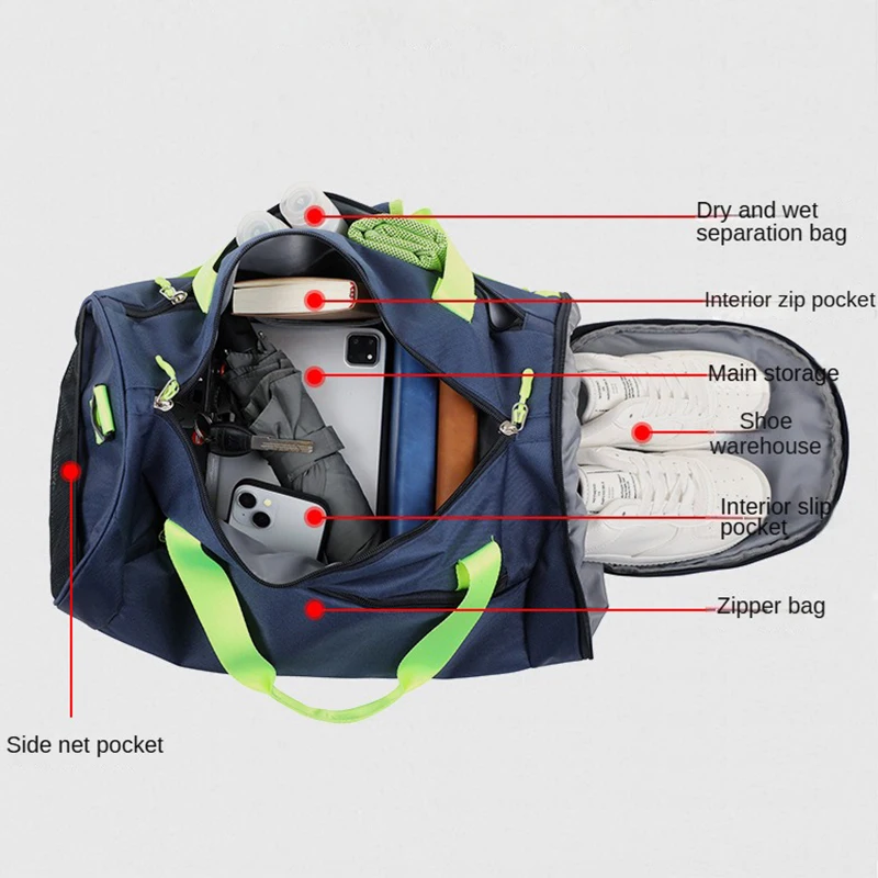 Personalized Fitness Bag Large Capacity Men's And Women's Sports Training Bag Football Printed Name