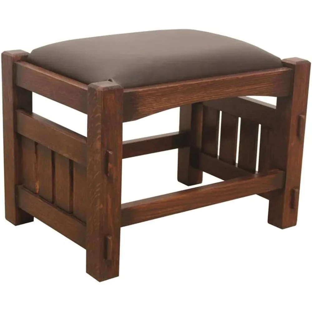 

Дубовый стул для ног, кожаная обивка, Бесплатная подставка для ног, мебель для гостиной, домашняя мебель