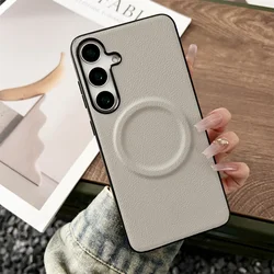 Luxury Magnetic Leather Case - Premium Shockproof PU Soft Cover for Samsung S25Ultra (GRAY)