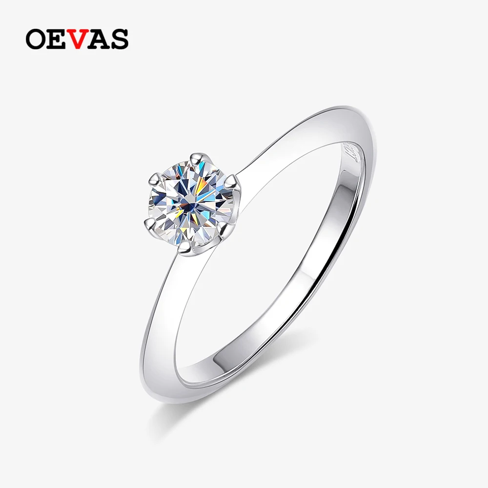 0.5 Carat Moissanite Wedding Rings For Women 925 Sterling Silver Engagement Fine Jewelry