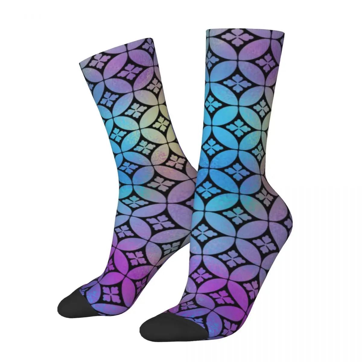 

Colorful Circles Retro Socks Abstract Floral Print Gothic Stockings Autumn Anti Slip Girls Socks Quality Custom Climbing Socks