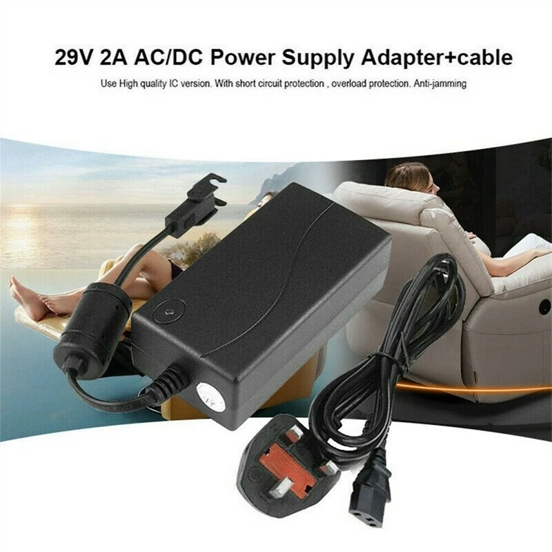 Power Supply Adapter 29V/AC/DC Power Supply Electric Recliner Sofa Chair Adapter Transformer Tool-US Plug