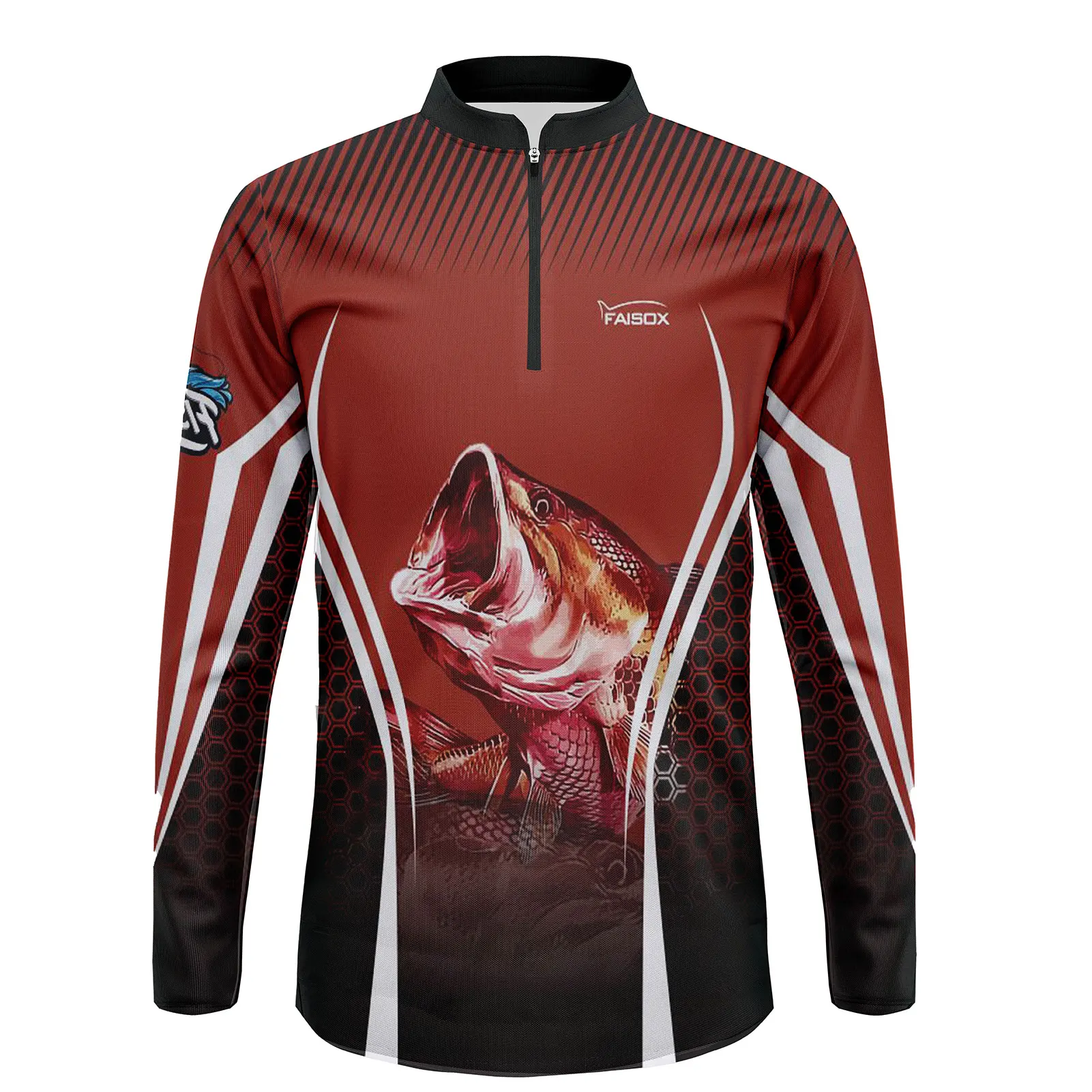 Faisox UPF50+ Lure Fishing Orange Red Jersey-Ice Silk Half Stand Collar  Breathable & Cooling Long Sleeve Mens Shirts - AliExpress