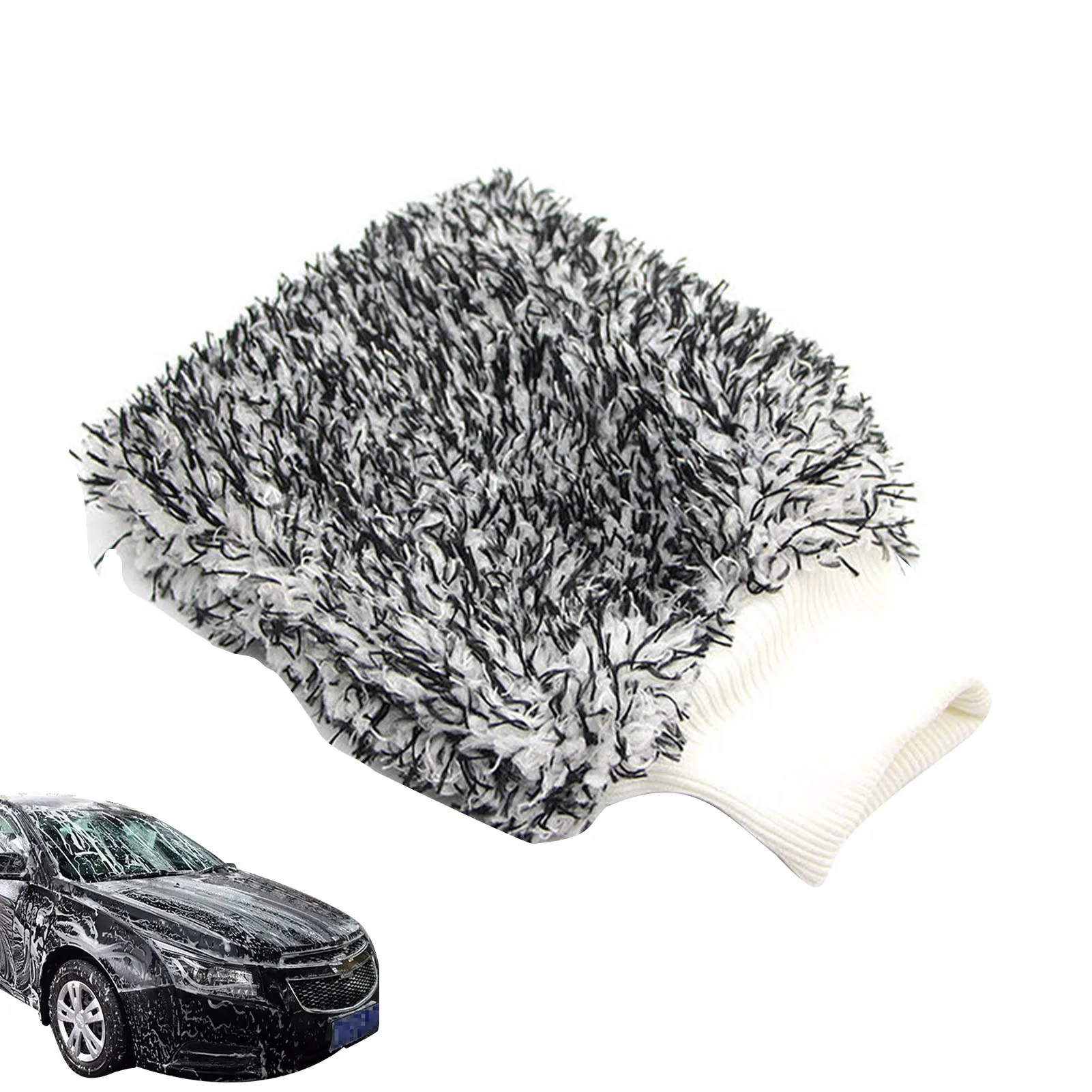 Car Wash Microfiber Wash Mitt Double Sided Car Cleaning Mitts Tools