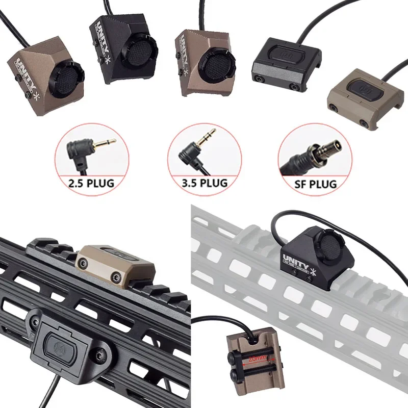 Surefire M300 M600 UNITY Remote Pressure Light Switch Hot Button 2.5/3.5mm/SF Plug MLOK Keymod 20mm Rail Cover DBAL-A2 PEQ15