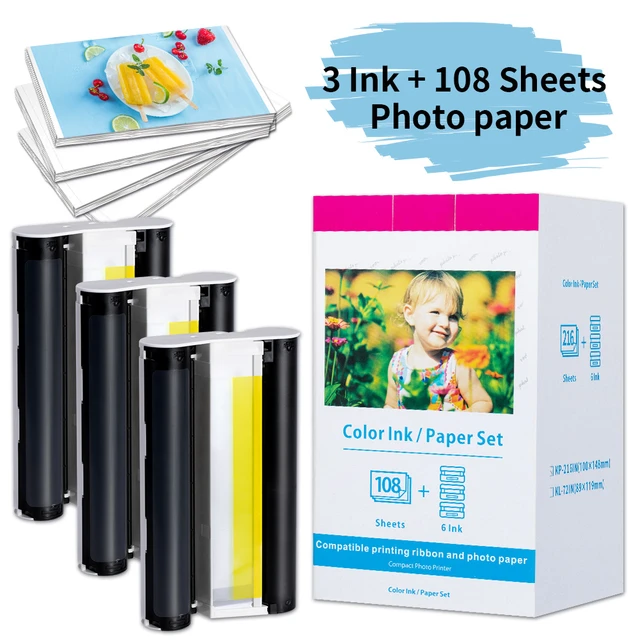 UniPlus-Ensemble de papier d'encre pour documents IL Selphy, imprimante  photo compacte CP1200, CPlingCP910, CP900, cartouche d'encre 3 pièces KP  108IN KP-36IN - AliExpress