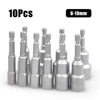 10Pcs 6-19mm Magnetic Power Nut Driver Set for Impact Drill Quick Change Chuck Socket Wrench Nut Setters 1/4" Hex Shank 1