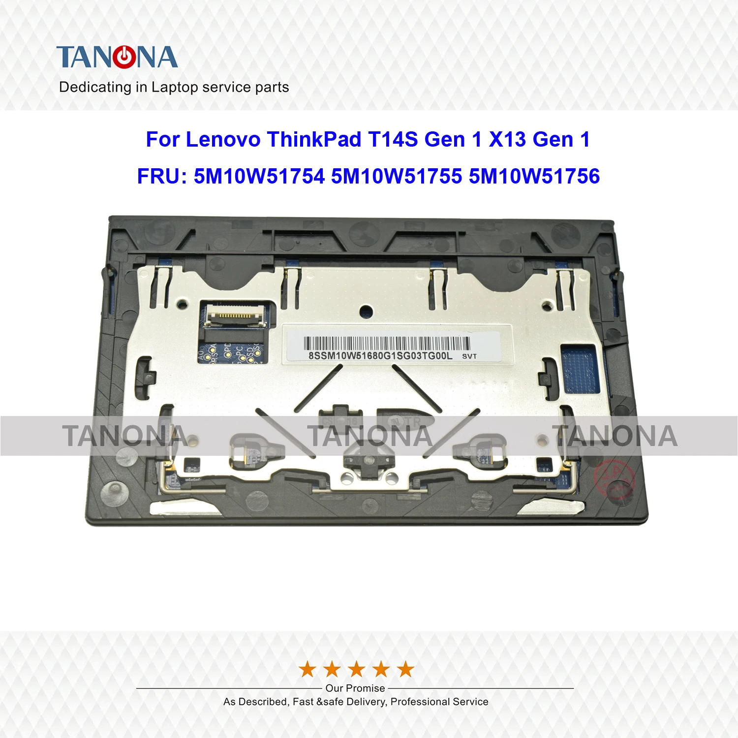 5M10W51754 5M10W51755 5M10W51756 Black For Lenovo ThinkPad T14S Gen 1 X13 Gen 1 Touchpad Clickpad Trackpad Palmrest