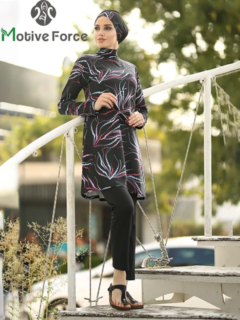 Sistemáticamente martes Pila de Burkini muslim swimwear abaya mujer musulmana hijab turbante bañador manga  larga Burkini de manga larga para mujer, traje de baño musulmán, modesto,  Hijabs de moda, islámico, 3 uds. _ - AliExpress Mobile