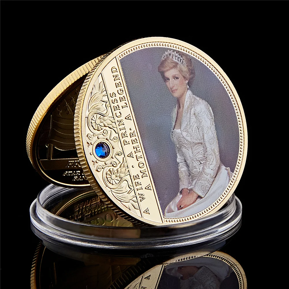 Moneta Commemorativa Professionale Da Collezione British Diana Princess Rose Con Diamante Last Rose