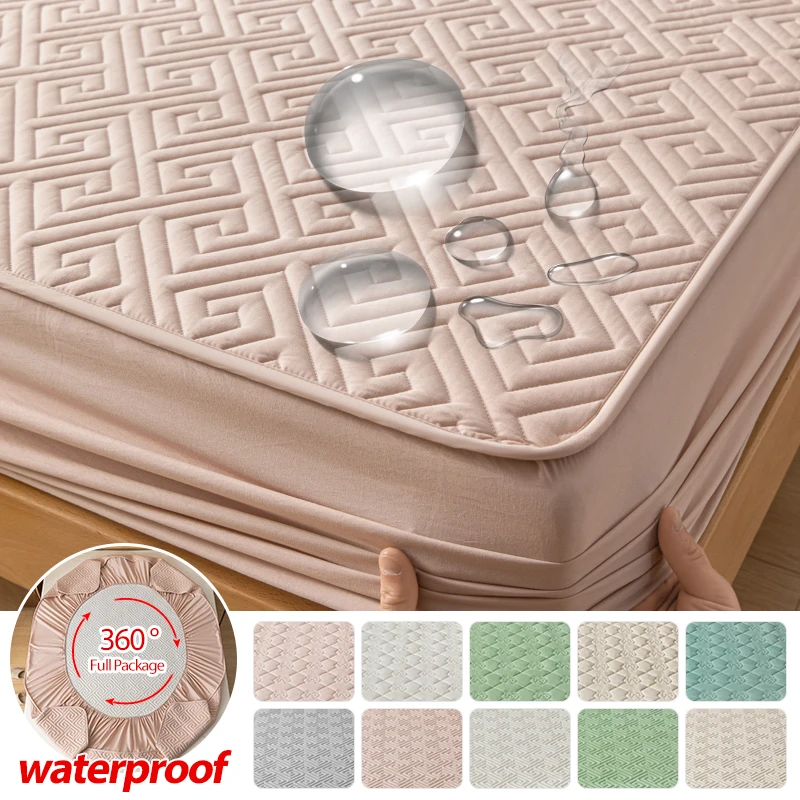 Mattress Cover Waterproof Bed Sheets Quilted Bed Cover 6 Color Full Set Double Bedspread Bedroom ( ፍርናሽ ማይ ዘየሕልፍ ዓራት እተሸፈነ ዓራት ገበር 6 ምሉእ ሕብርታት ዘለዎ ድርብ ዓራት) - Image 2