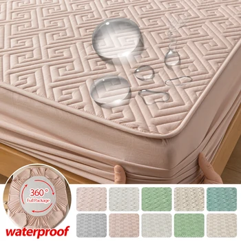 Alternative view of Mattress Cover Waterproof Bed Sheets Quilted Bed Cover 6 Color Full Set Double Bedspread Bedroom ( ፍርናሽ ማይ ዘየሕልፍ ዓራት እተሸፈነ ዓራት ገበር 6 ምሉእ ሕብርታት ዘለዎ ድርብ ዓራት)
