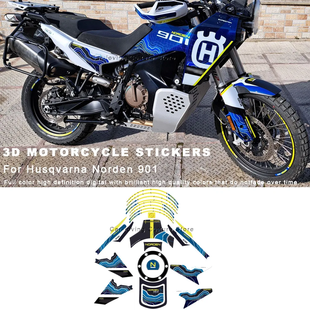 

Motorcycle Protection Kit Tank Pad 3D Epoxy Resin Sticker For Husqvarna Norden 901 Waterproof Protective Sticker