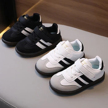 Zapatos deportivos de moda para niños, zapatillas ergonómicas de cuero PU para niños, zapatillas de deporte de suela blanda para niños, zapatillas de tenis para niños y niñas 1