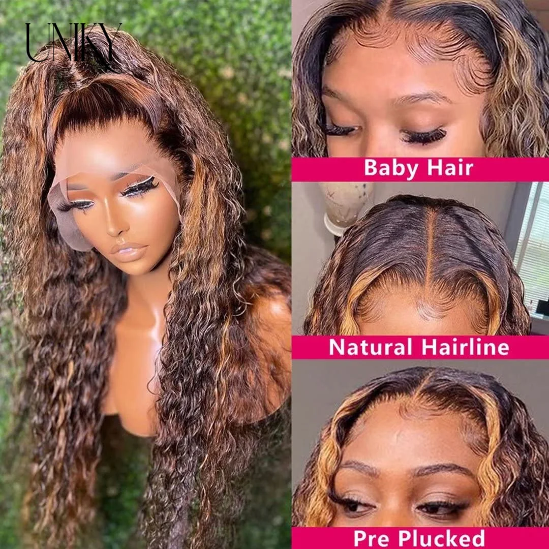 Human hair wig lace front wigs 30 Inch Highlight Ombre Lace Front Wig for Black Women